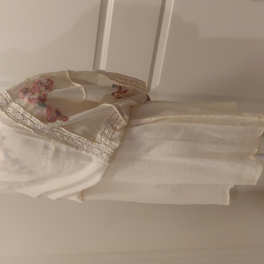 Free People Embroidered Victorian Dress Cream/ Off-white mini dress Cottagecore - Picture 13 of 14